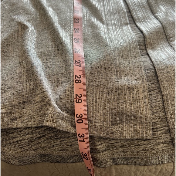 Susan Graver Women L Liquid Knit Silver Open Cardigan Metallic Travel - Picture 6 of 6